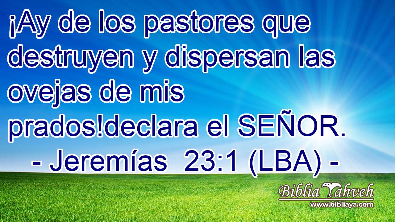 ¡Ay de los pastores que destruyen y dispersan las ovejas de mis prados!declara el SEÑOR.
