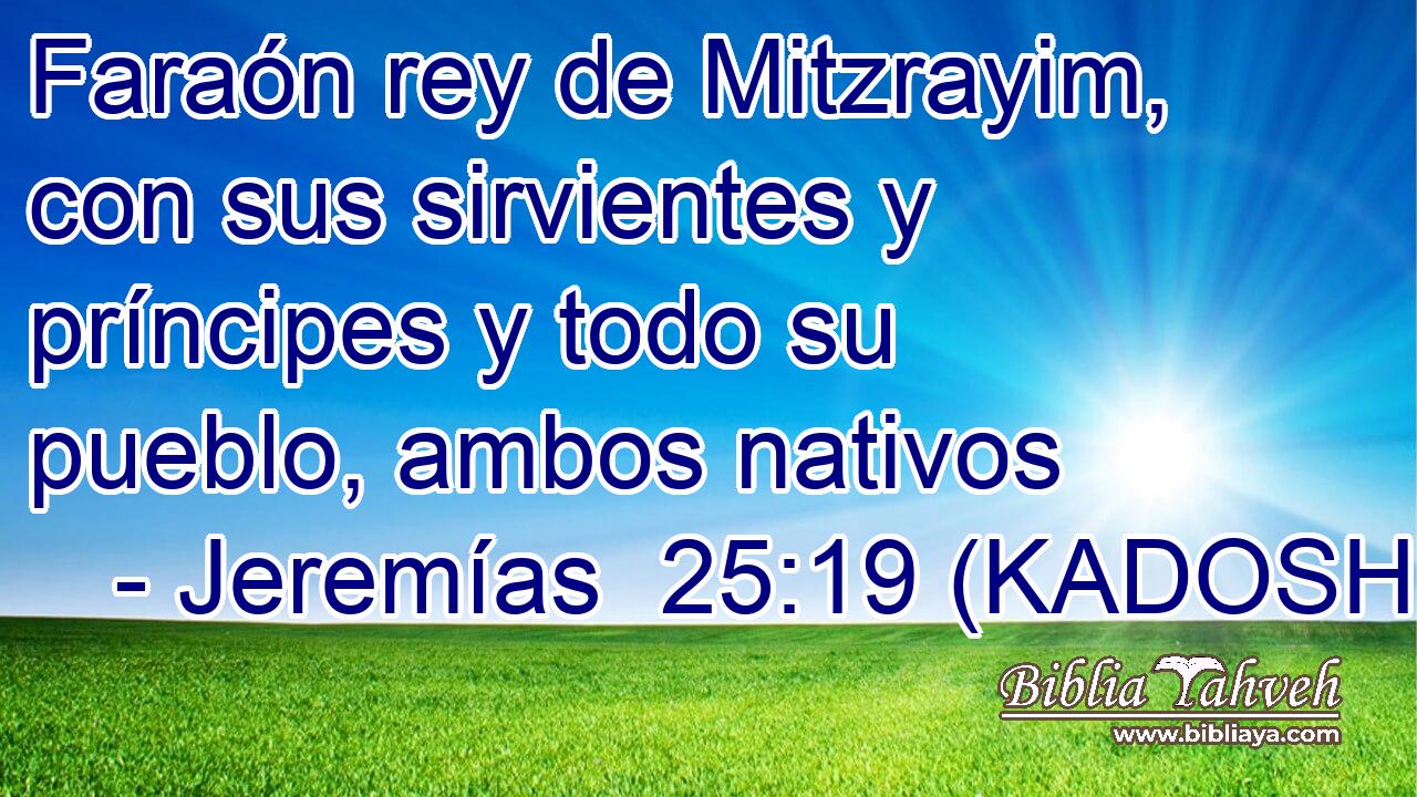 Faraón rey de Mitzrayim, con sus sirvientes y príncipes y todo su pueblo, ambos nativos 