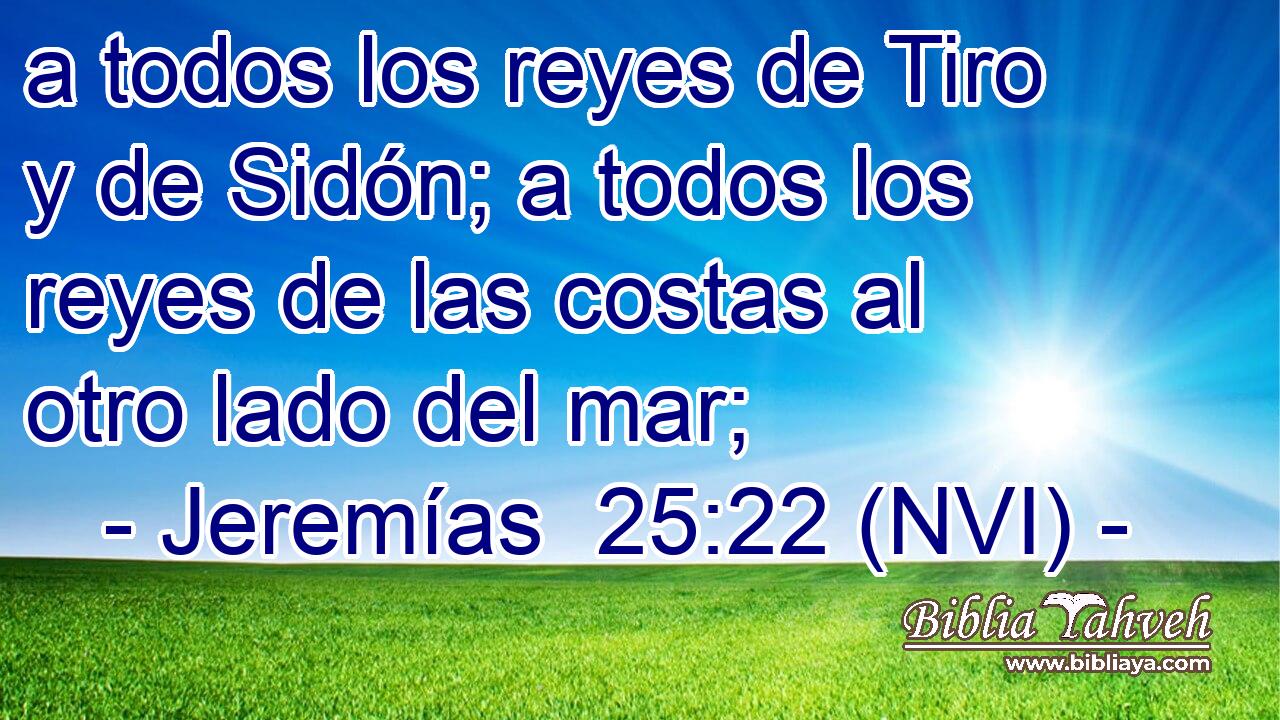  a todos los reyes de Tiro y de Sidón; a todos los reyes de las costas al otro lado del mar; 