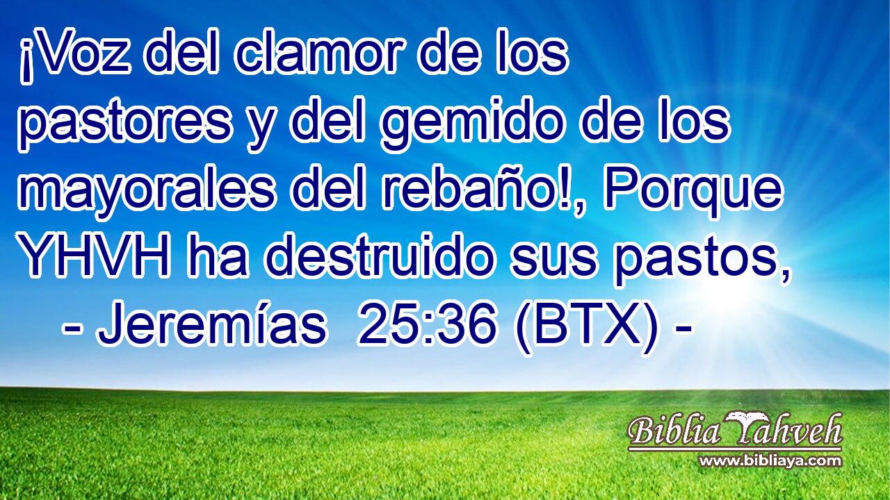 ¡Voz del clamor de los pastores y del gemido de los mayorales del rebaño!, Porque YHVH ha destruido sus pastos,