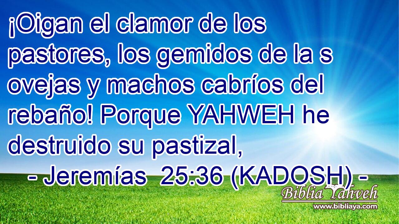  ¡Oigan el clamor de los pastores, los gemidos de la s ovejas y machos cabríos del rebaño! Porque YAHWEH he destruido su pastizal, 
