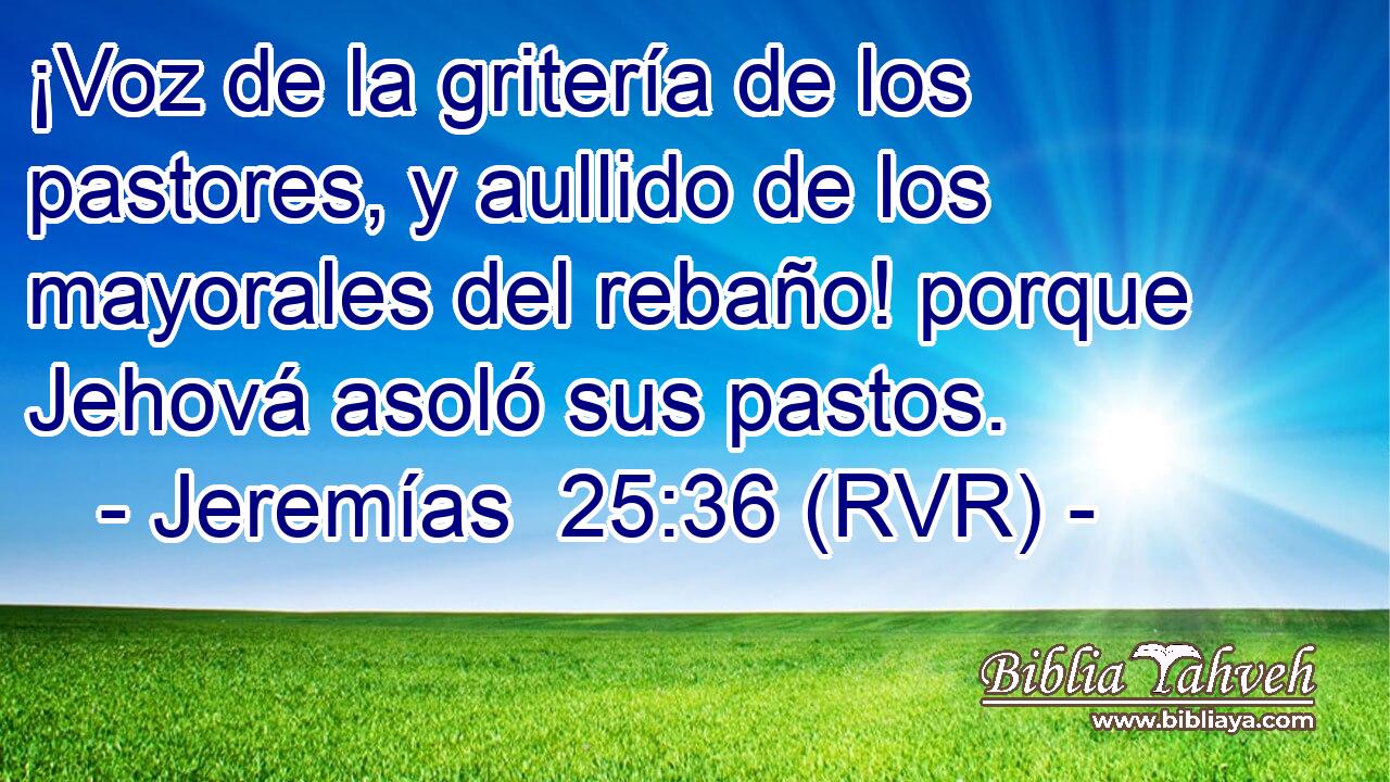 ¡Voz de la gritería de los pastores, y aullido de los mayorales del rebaño! porque Jehová asoló sus pastos.