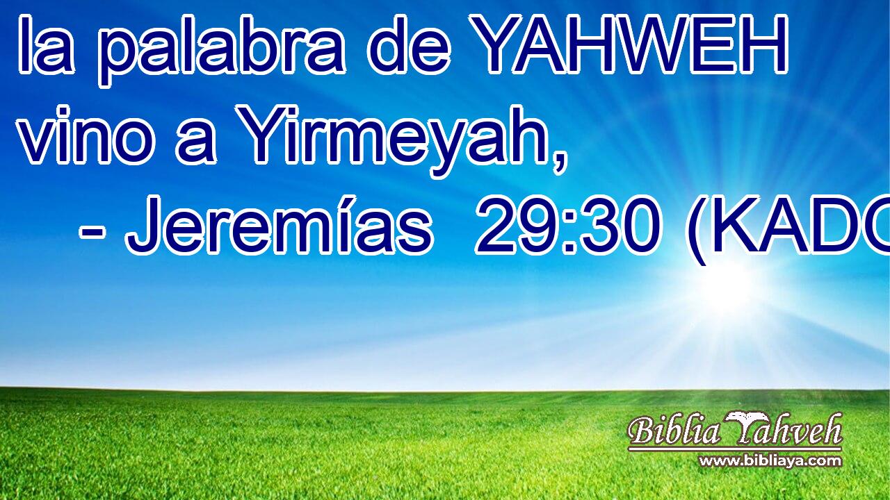  la palabra de YAHWEH vino a Yirmeyah, 