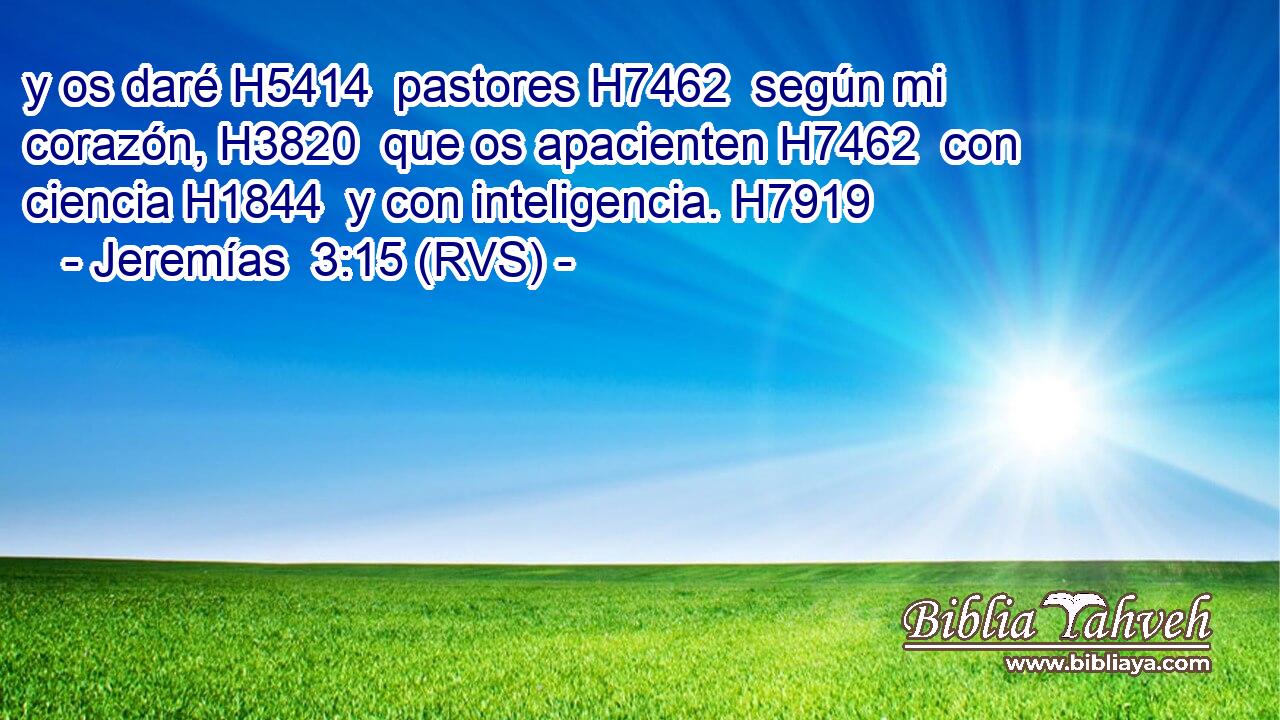 y os daré H5414  pastores H7462  según mi corazón, H3820  que os apacienten H7462  con ciencia H1844  y con inteligencia. H7919  