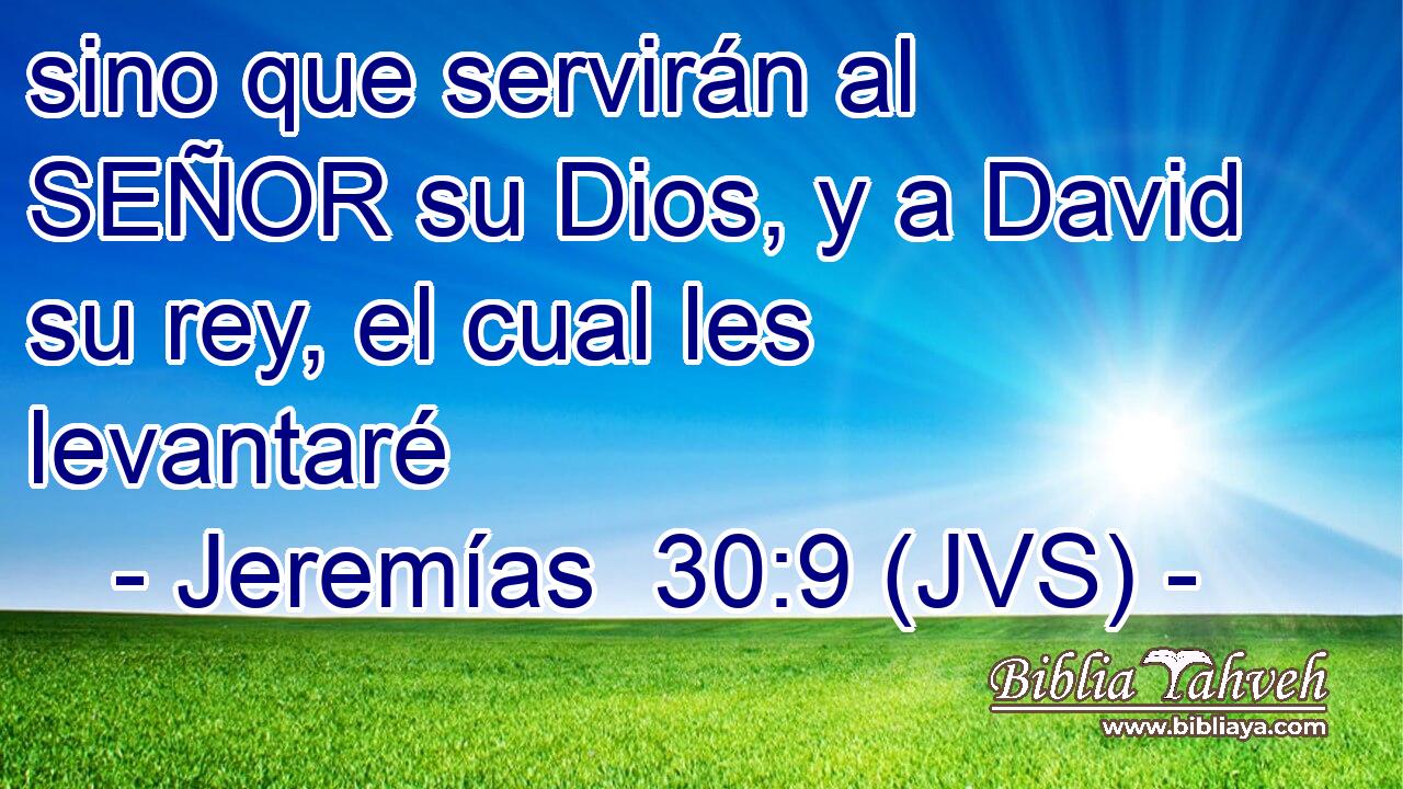 sino que servirán al SEÑOR su Dios, y a David su rey, el cual les levantaré