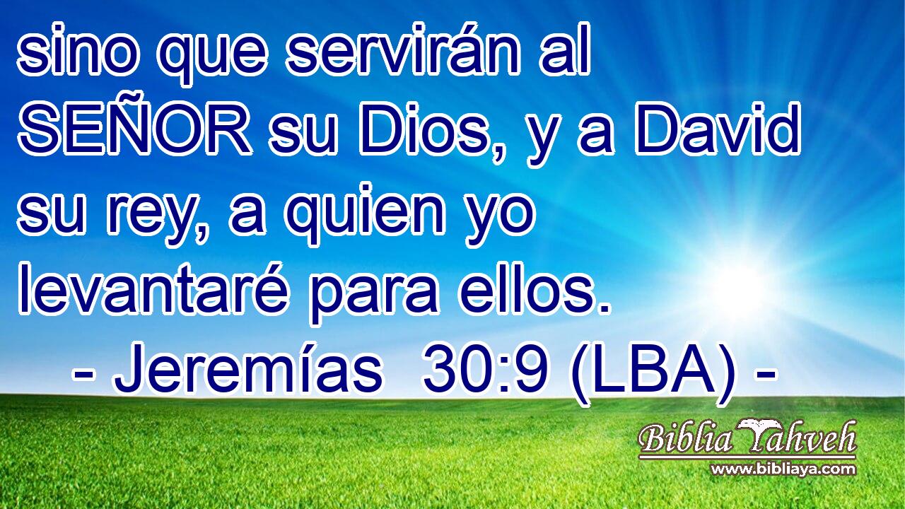 sino que servirán al SEÑOR su Dios, y a David su rey, a quien yo levantaré para ellos.