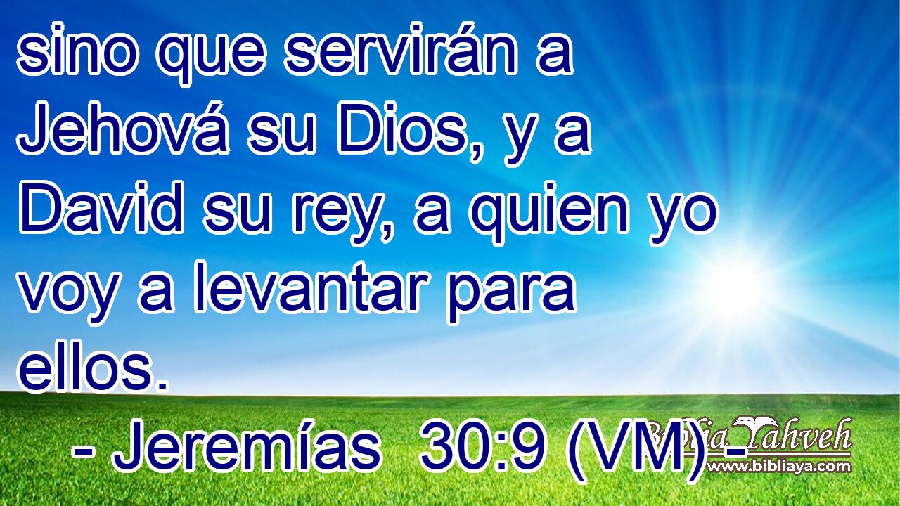  sino que servirán a Jehová su Dios, y a David su rey, a quien yo voy a levantar para ellos. 
