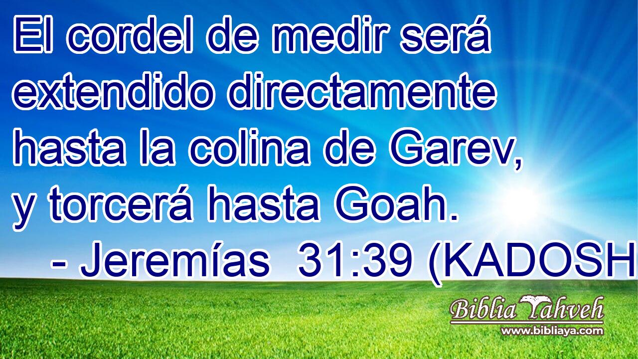  El cordel de medir será extendido directamente hasta la colina de Garev, y torcerá hasta Goah. 