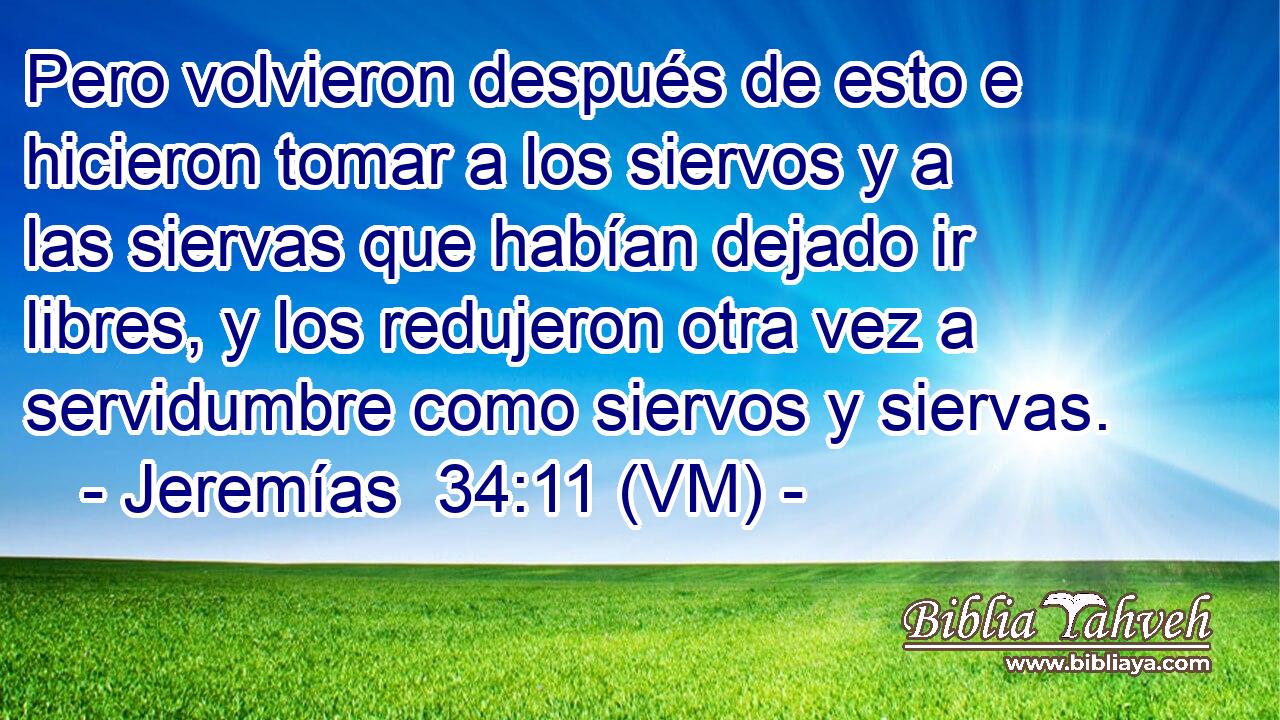  Pero volvieron después de esto e hicieron tomar a los siervos y a las siervas que habían dejado ir libres, y los redujeron otra vez a servidumbre como siervos y siervas. 