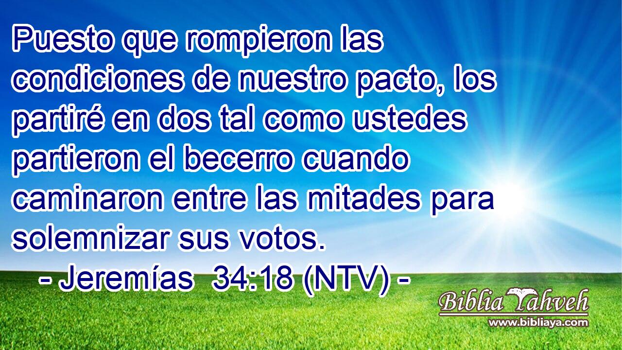 Puesto que rompieron las condiciones de nuestro pacto, los partiré en dos tal como ustedes partieron el becerro cuando caminaron entre las mitades para solemnizar sus votos.