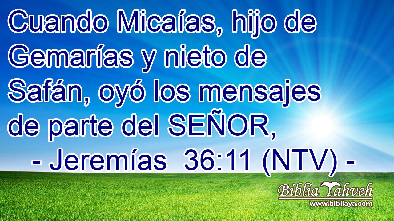 Cuando Micaías, hijo de Gemarías y nieto de Safán, oyó los mensajes de parte del SEÑOR,