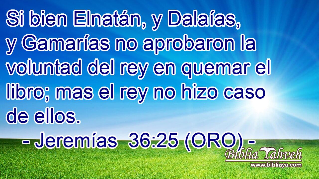  Si bien Elnatán, y Dalaías, y Gamarías no aprobaron la voluntad del rey en quemar el libro; mas el rey no hizo caso de ellos. 
