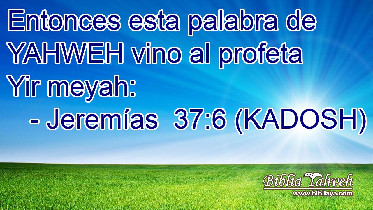  Entonces esta palabra de YAHWEH vino al profeta Yir meyah: 