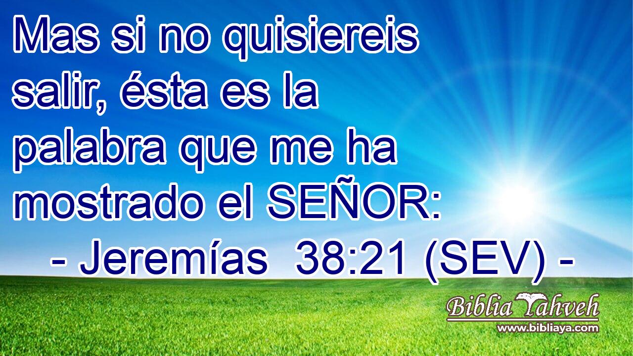 Mas si no quisiereis salir, ésta es la palabra que me ha mostrado el SEÑOR: