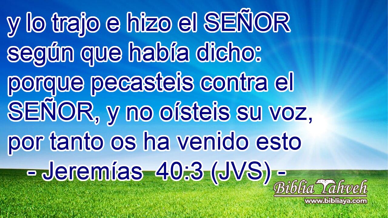 y lo trajo e hizo el SEÑOR según que había dicho: porque pecasteis contra el SEÑOR, y no oísteis su voz, por tanto os ha venido esto
