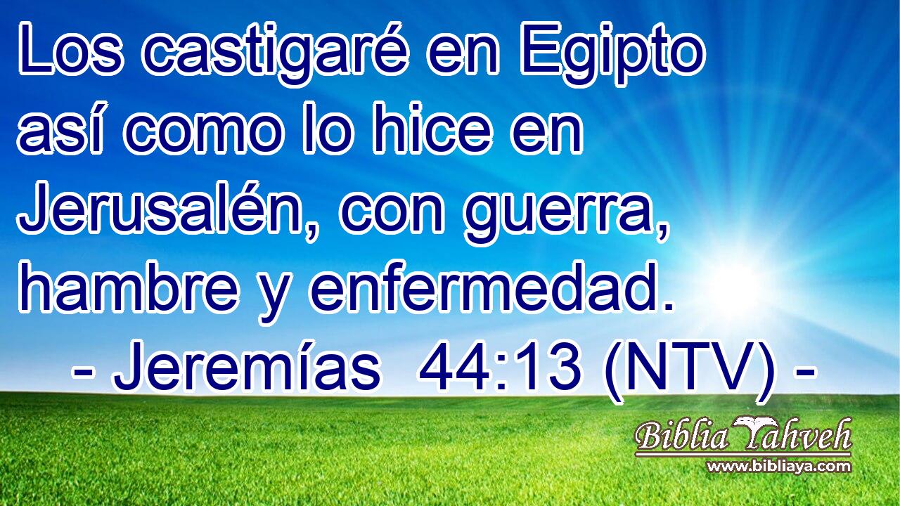 Los castigaré en Egipto así como lo hice en Jerusalén, con guerra, hambre y enfermedad.