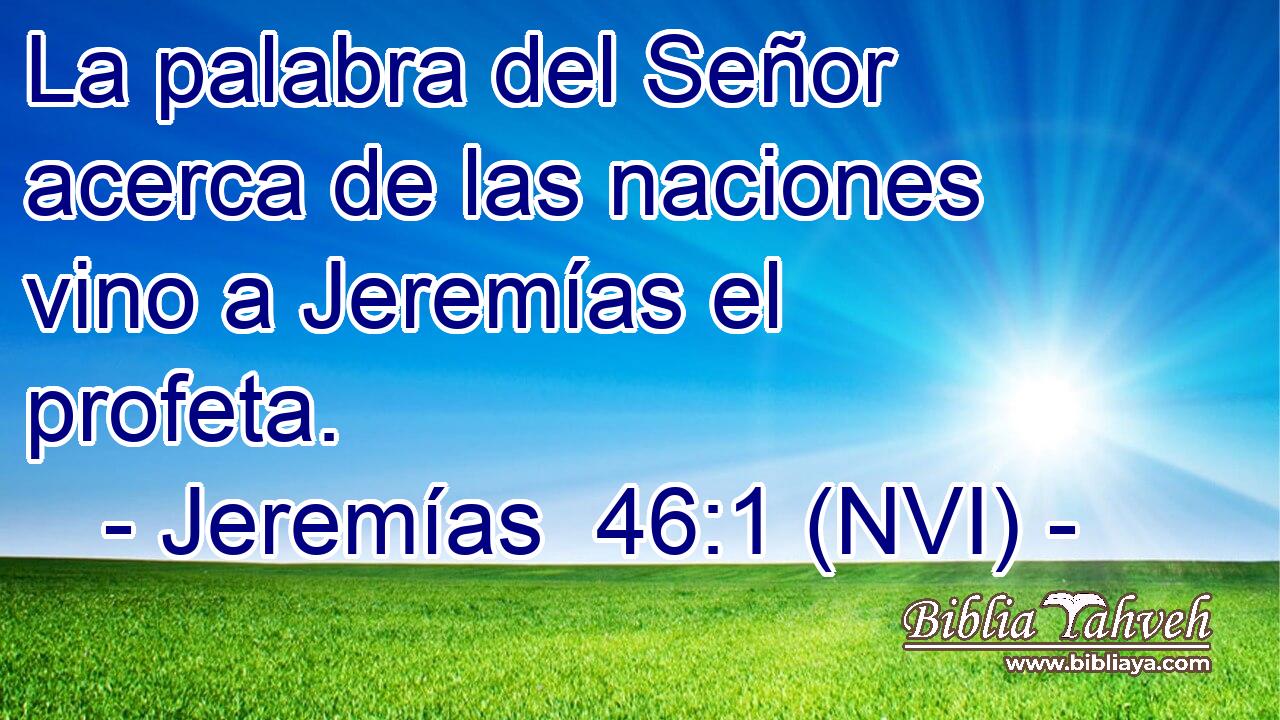  La palabra del Señor acerca de las naciones vino a Jeremías el profeta. 