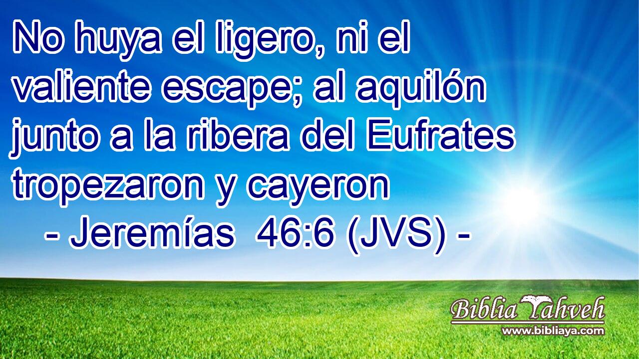 No huya el ligero, ni el valiente escape; al aquilón junto a la ribera del Eufrates tropezaron y cayeron