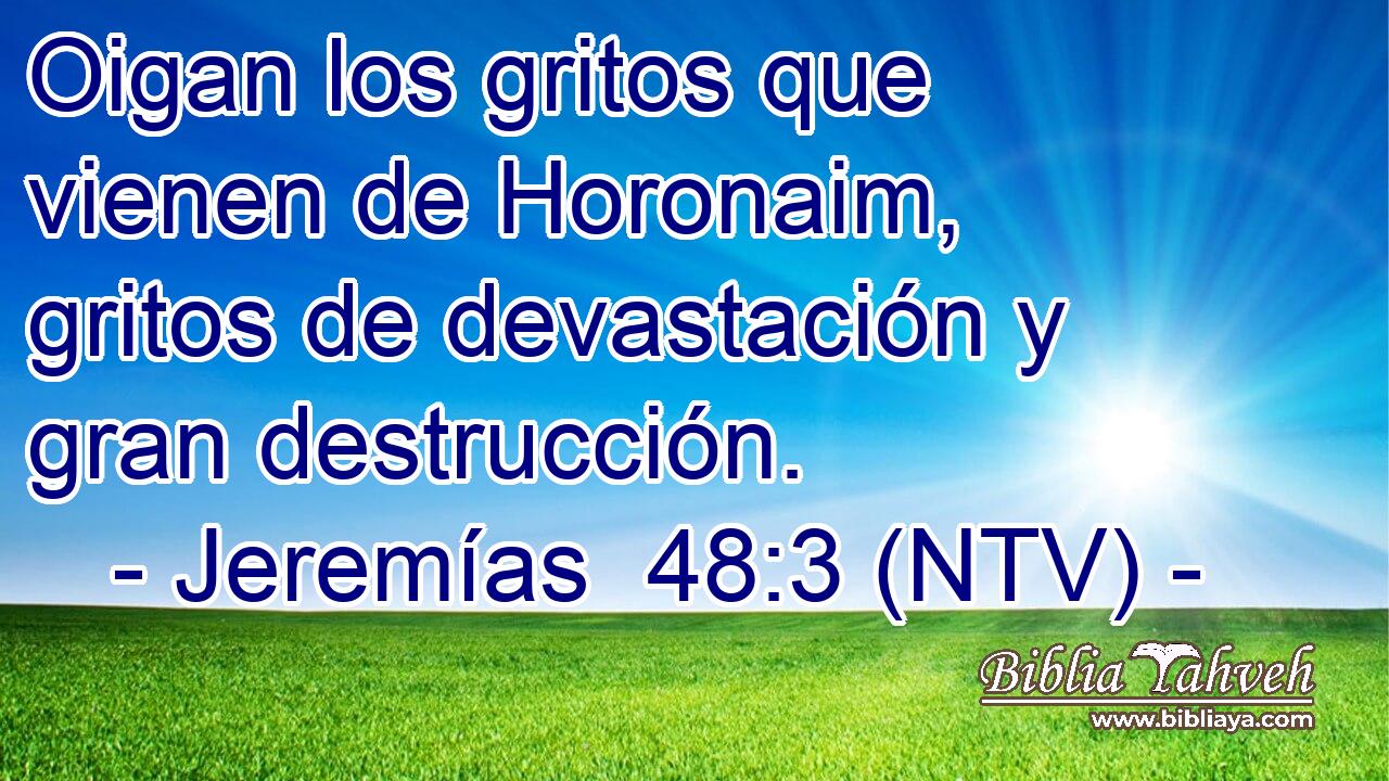 Oigan los gritos que vienen de Horonaim, gritos de devastación y gran destrucción.
