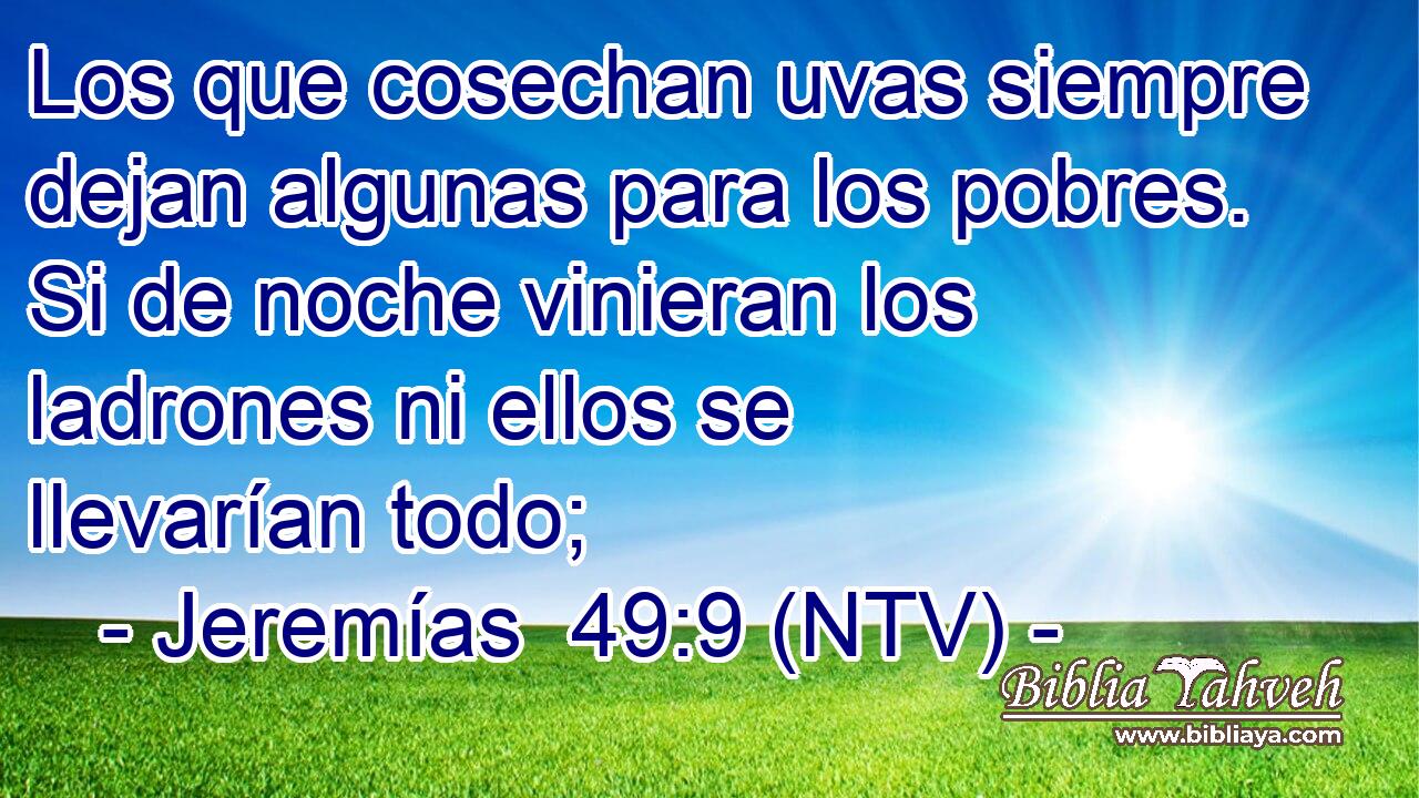 Los que cosechan uvas siempre dejan algunas para los pobres. Si de noche vinieran los ladrones ni ellos se llevarían todo;
