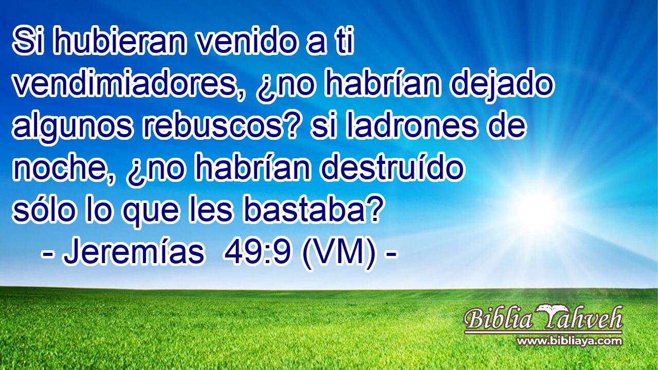  Si hubieran venido a ti vendimiadores, ¿no habrían dejado algunos rebuscos? si ladrones de noche, ¿no habrían destruído sólo lo que les bastaba? 
