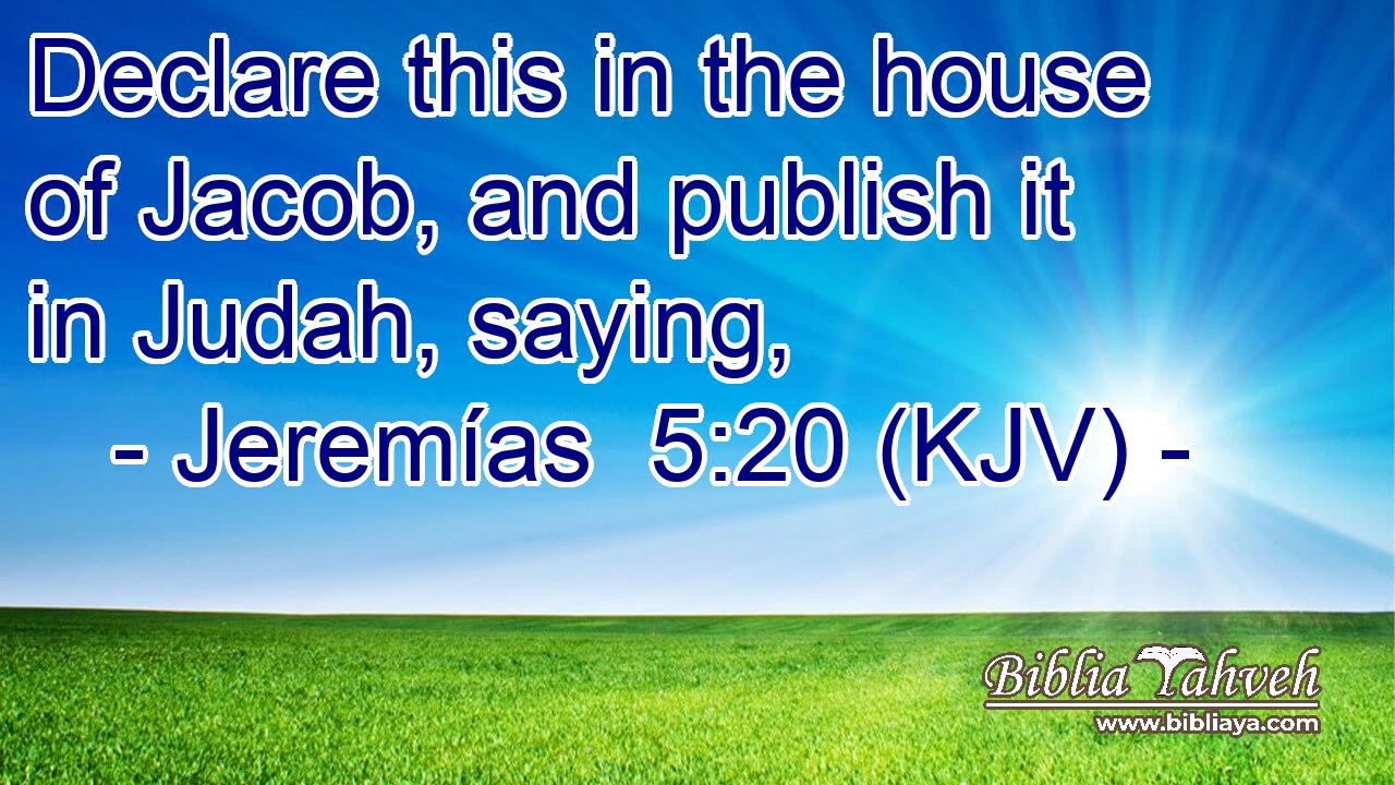 Declare this in the house of Jacob, and publish it in Judah, saying,