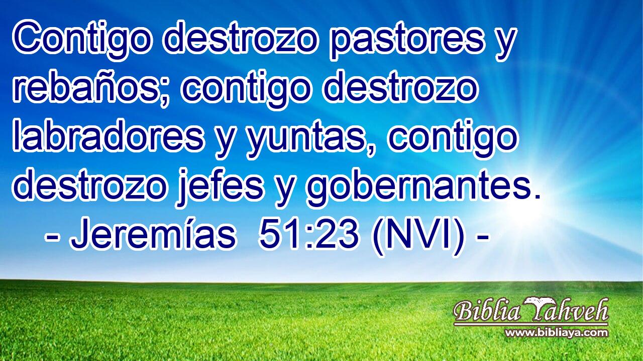  Contigo destrozo pastores y rebaños; contigo destrozo labradores y yuntas, contigo destrozo jefes y gobernantes. 