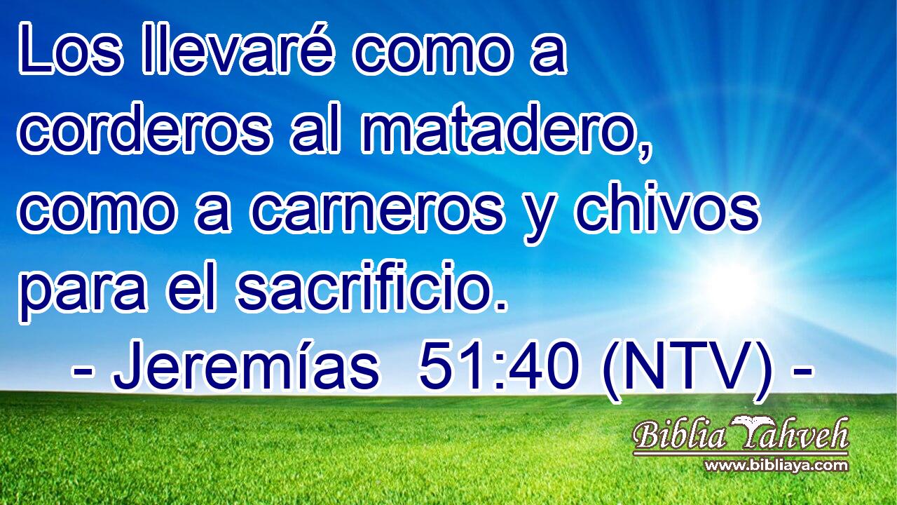 Los llevaré como a corderos al matadero, como a carneros y chivos para el sacrificio.