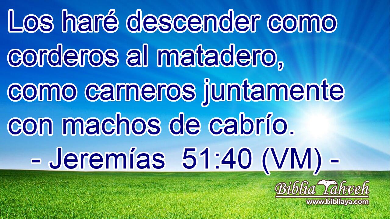  Los haré descender como corderos al matadero, como carneros juntamente con machos de cabrío. 