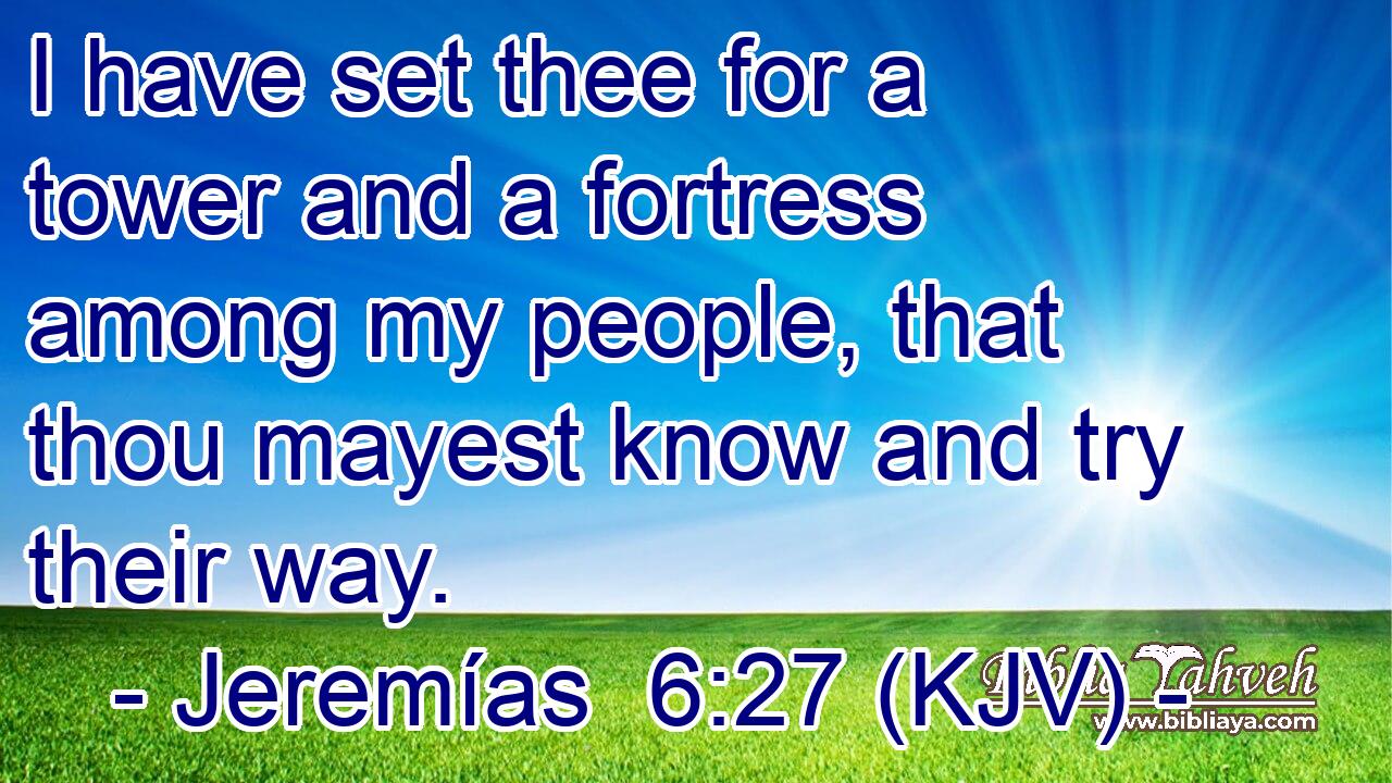 I have set thee for a tower and a fortress among my people, that thou mayest know and try their way.