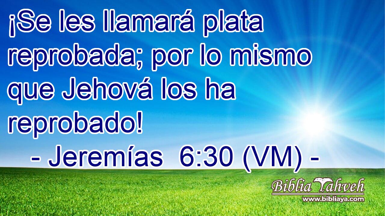  ¡Se les llamará plata reprobada; por lo mismo que Jehová los ha reprobado! 