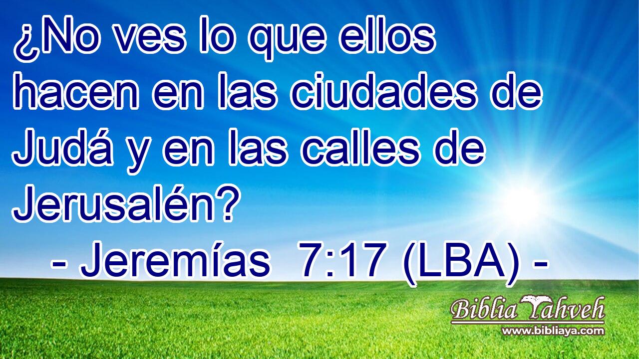 ¿No ves lo que ellos hacen en las ciudades de Judá y en las calles de Jerusalén?