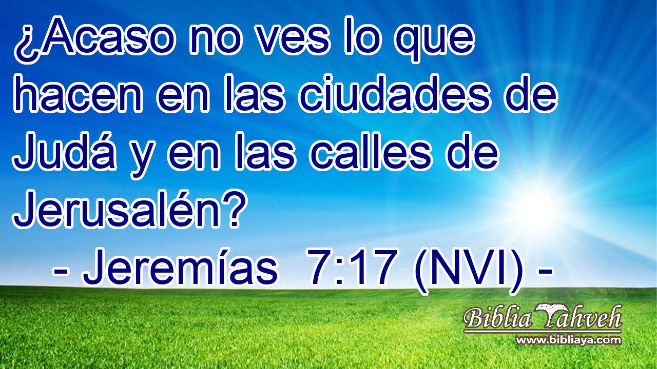  ¿Acaso no ves lo que hacen en las ciudades de Judá y en las calles de Jerusalén? 