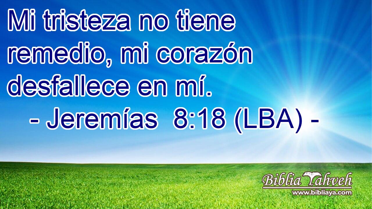 Mi tristeza no tiene remedio, mi corazón desfallece en mí.