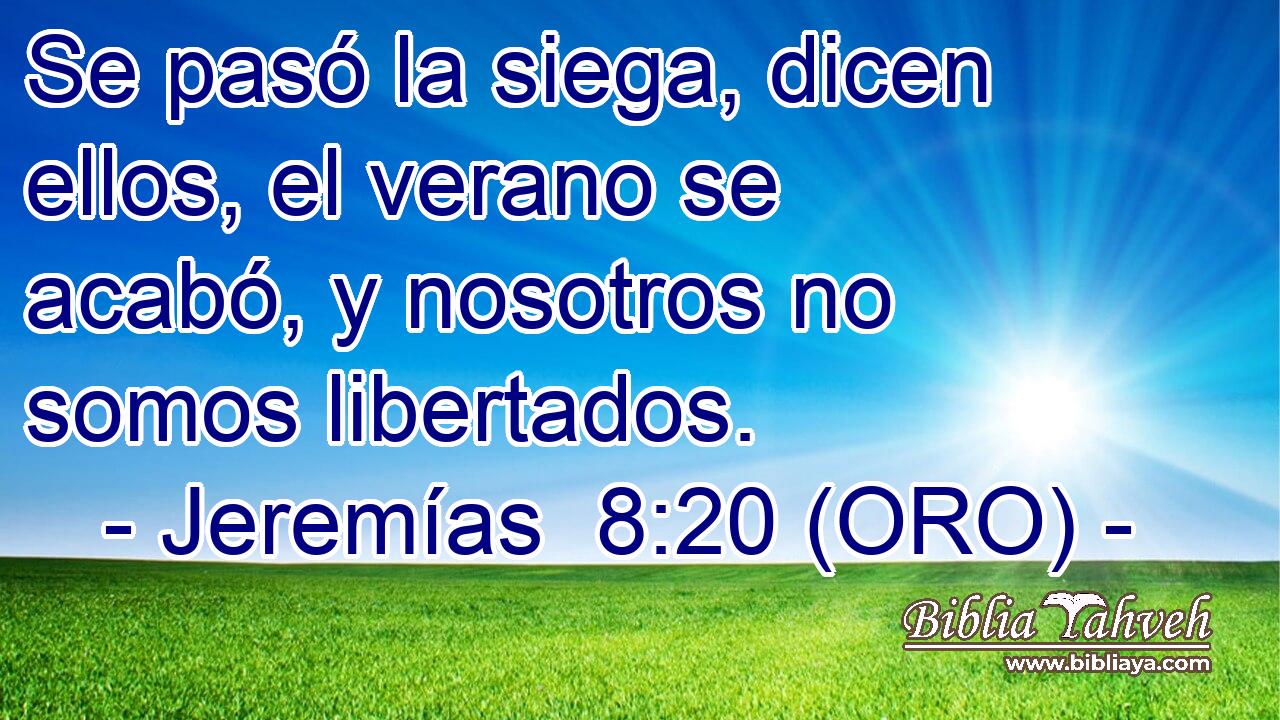  Se pasó la siega, dicen ellos, el verano se acabó, y nosotros no somos libertados. 