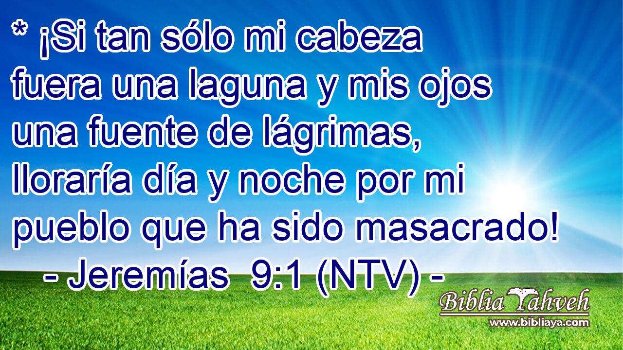 * ¡Si tan sólo mi cabeza fuera una laguna y mis ojos una fuente de lágrimas, lloraría día y noche por mi pueblo que ha sido masacrado!