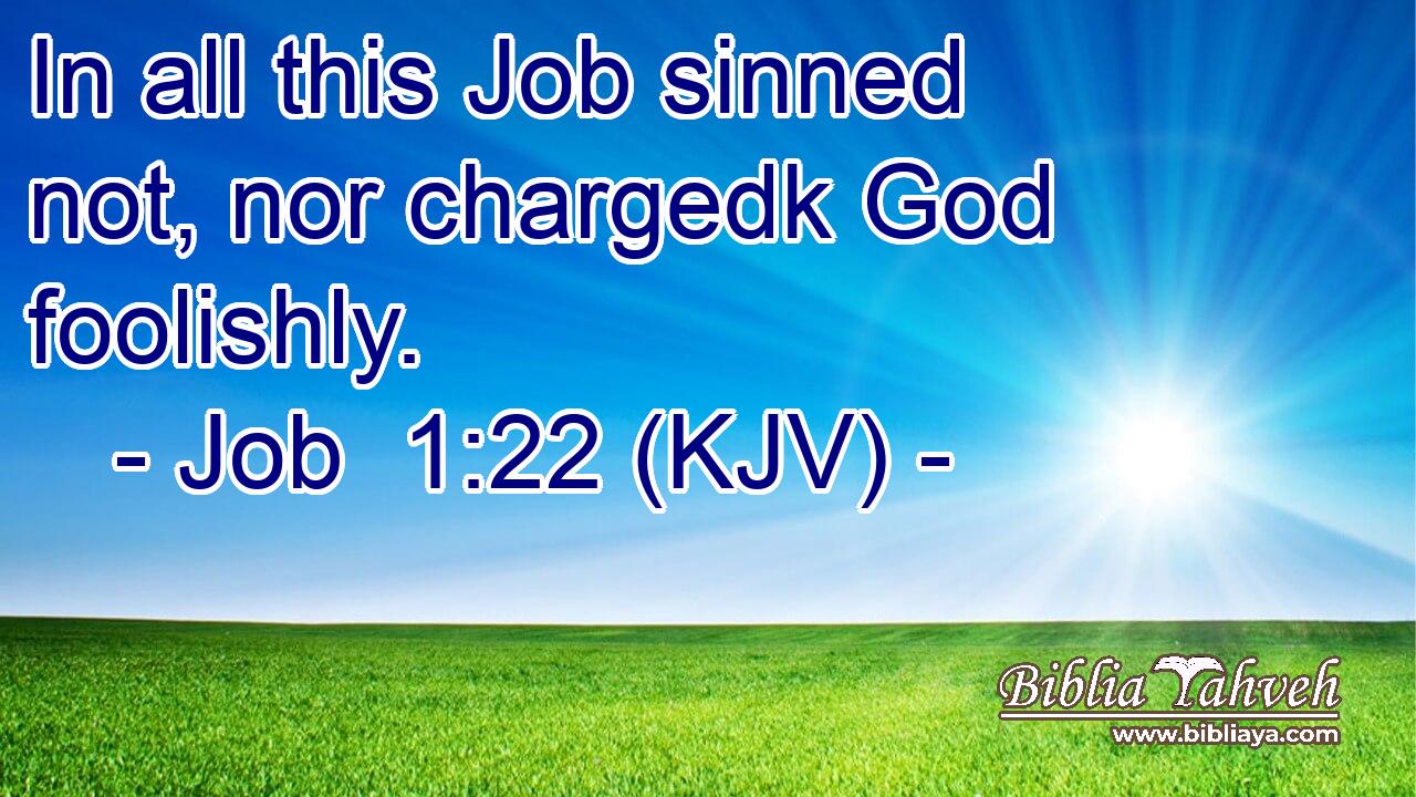 In all this Job sinned not, nor chargedk God foolishly.