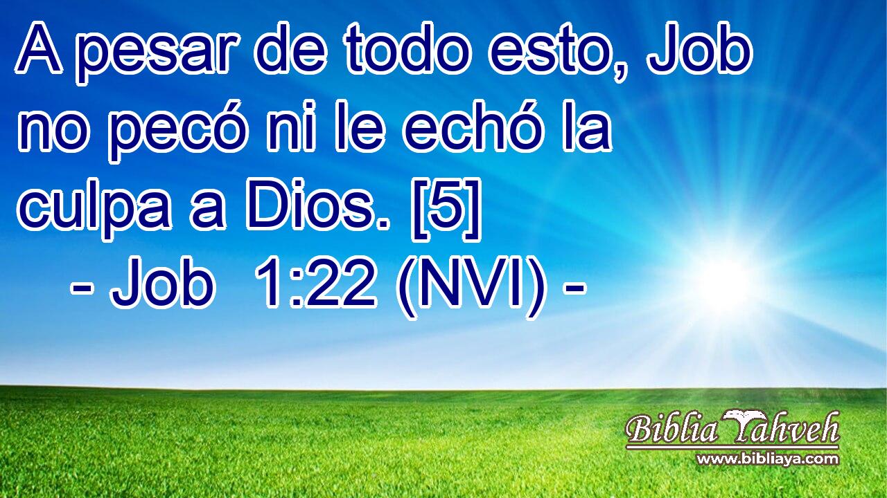  A pesar de todo esto, Job no pecó ni le echó la culpa a Dios. [5] 