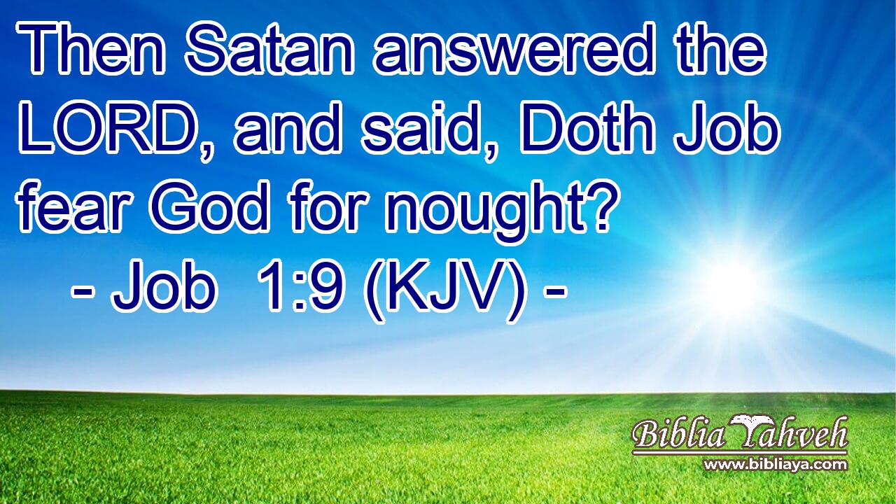 Then Satan answered the LORD, and said, Doth Job fear God for nought?