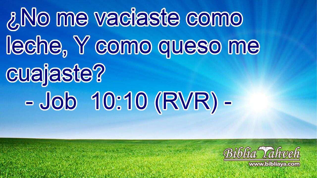 ¿No me vaciaste como leche, Y como queso me cuajaste?