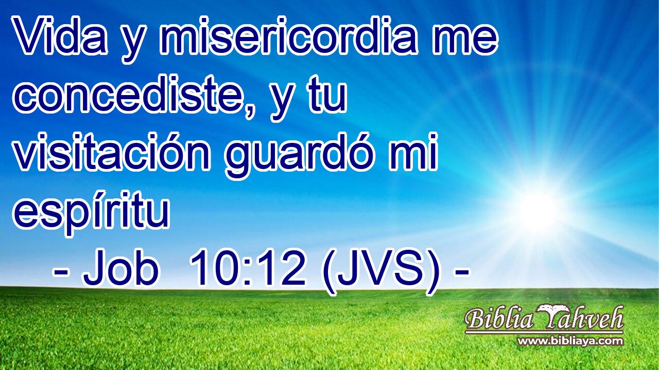 Vida y misericordia me concediste, y tu visitación guardó mi espíritu