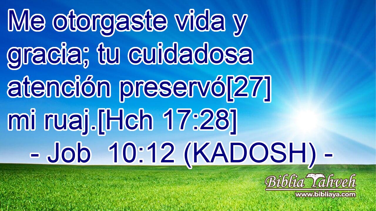  Me otorgaste vida y gracia; tu cuidadosa atención preservó[27] mi ruaj.[Hch 17:28] 