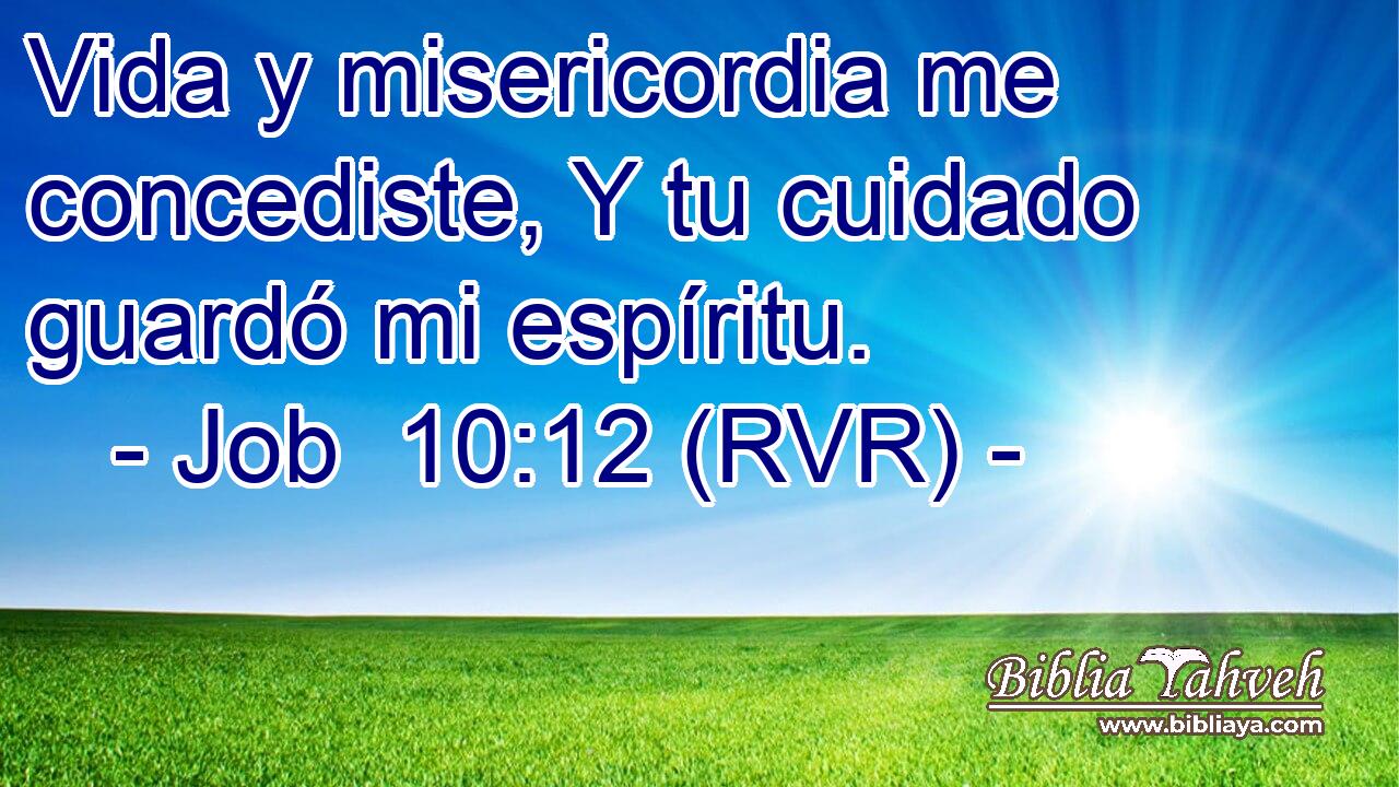 Vida y misericordia me concediste, Y tu cuidado guardó mi espíritu.