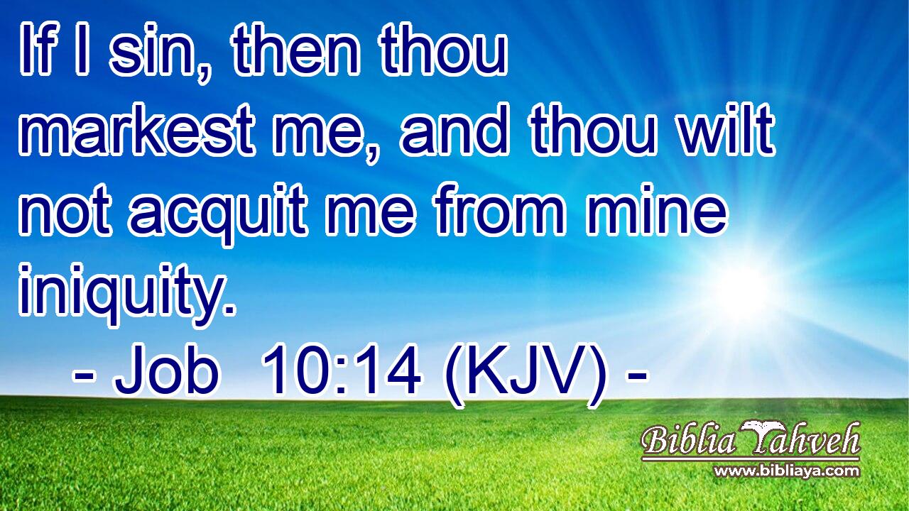 If I sin, then thou markest me, and thou wilt not acquit me from mine iniquity.