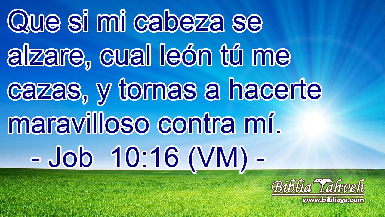  Que si mi cabeza se alzare, cual león tú me cazas, y tornas a hacerte maravilloso contra mí. 