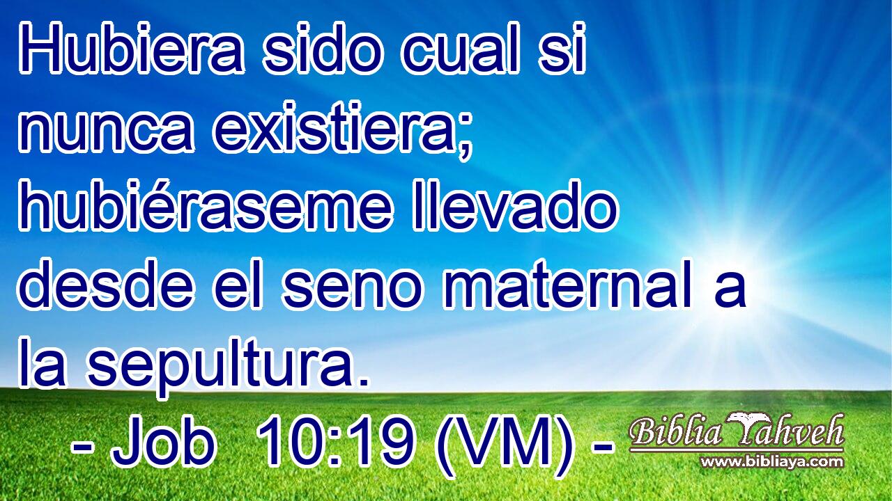  Hubiera sido cual si nunca existiera; hubiéraseme llevado desde el seno maternal a la sepultura. 