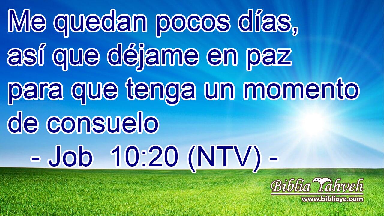 Me quedan pocos días, así que déjame en paz para que tenga un momento de consuelo