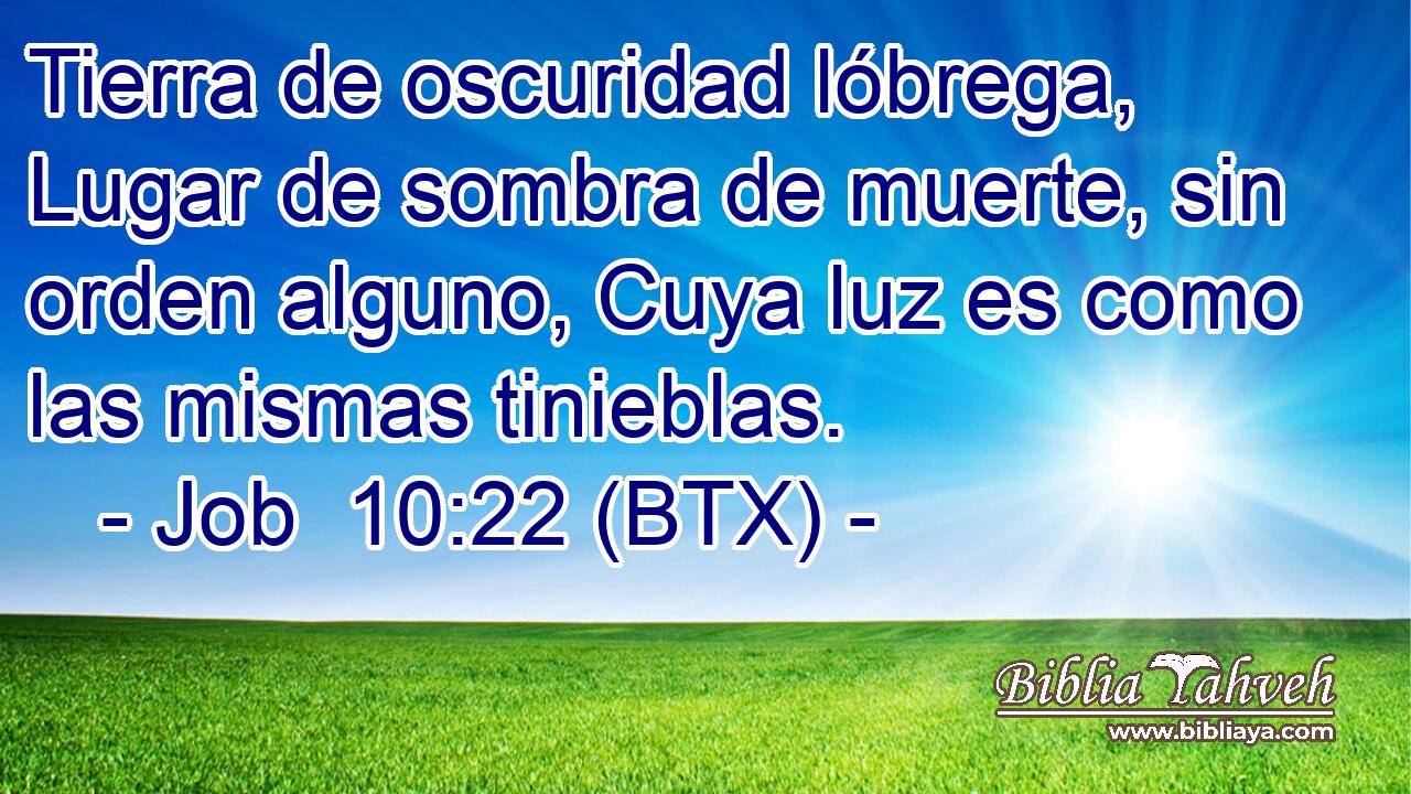 Tierra de oscuridad lóbrega, Lugar de sombra de muerte, sin orden alguno, Cuya luz es como las mismas tinieblas.