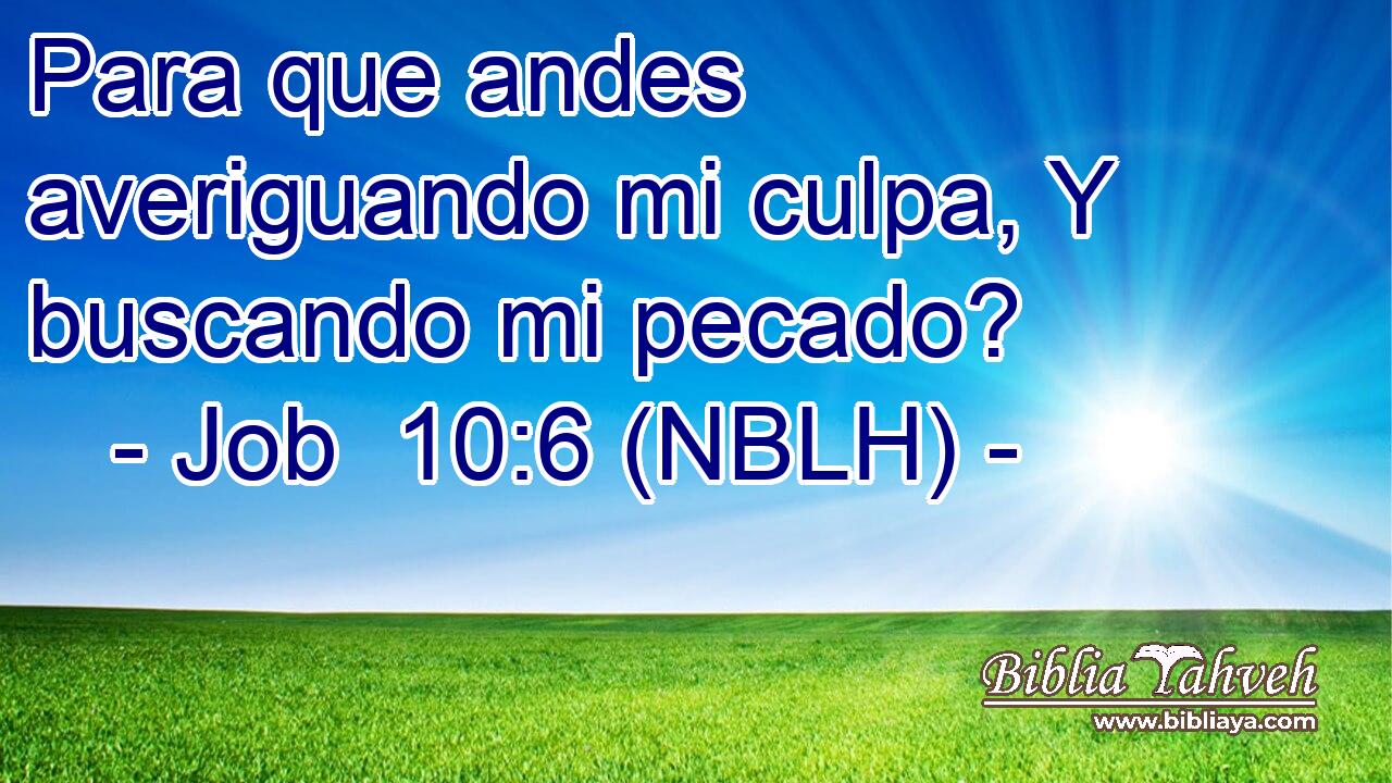  Para que andes averiguando mi culpa, Y buscando mi pecado? 