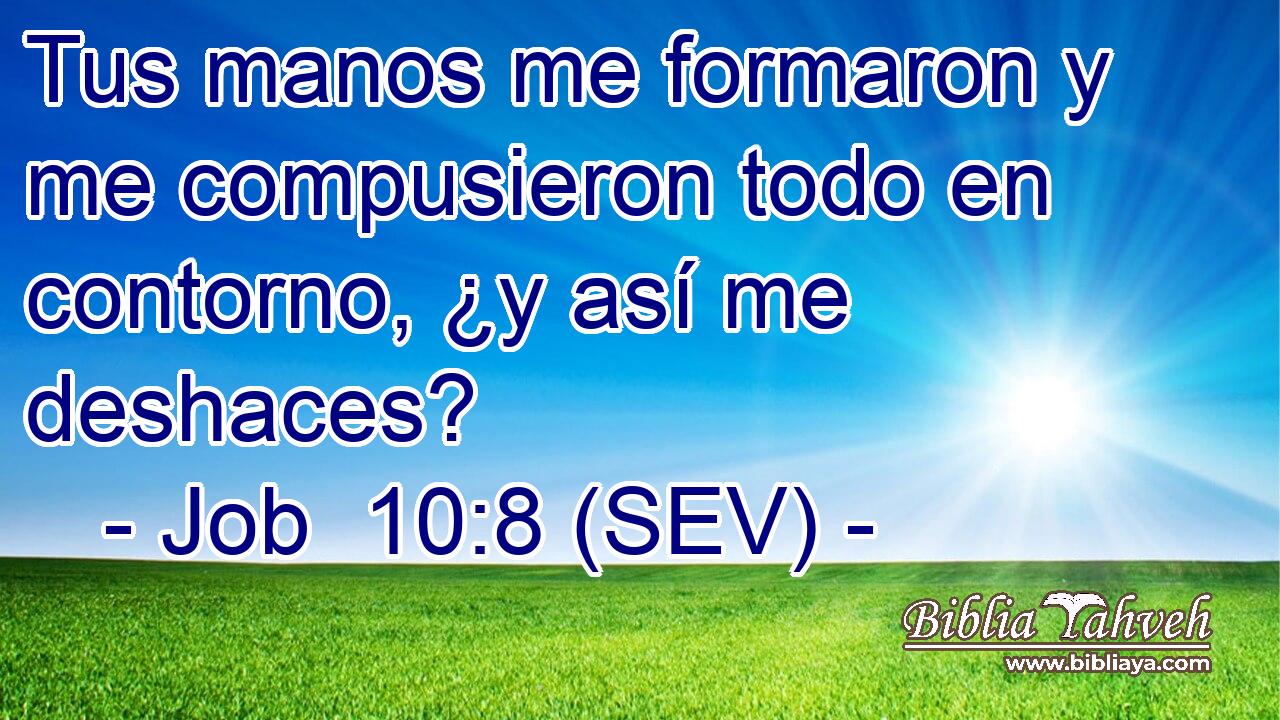 Tus manos me formaron y me compusieron todo en contorno, ¿y así me deshaces?